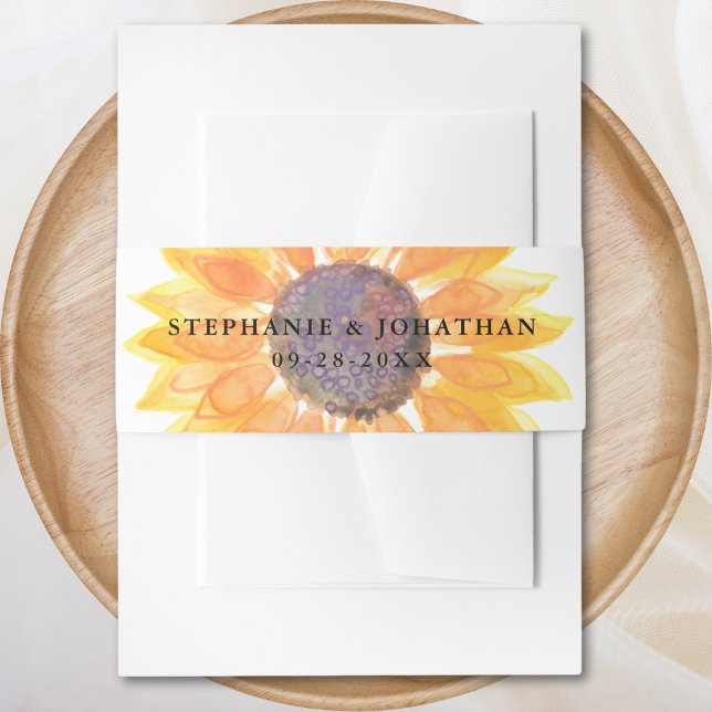 Modern Rustic Sunflower Invitation Belly Band (Creator Uploaded)