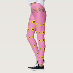 Modern Rustic Sunflower Patterns Leggings