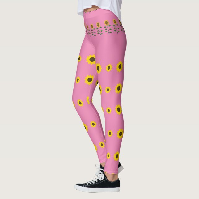 Modern  Rustic Sunflower Patterns  Leggings (Left)
