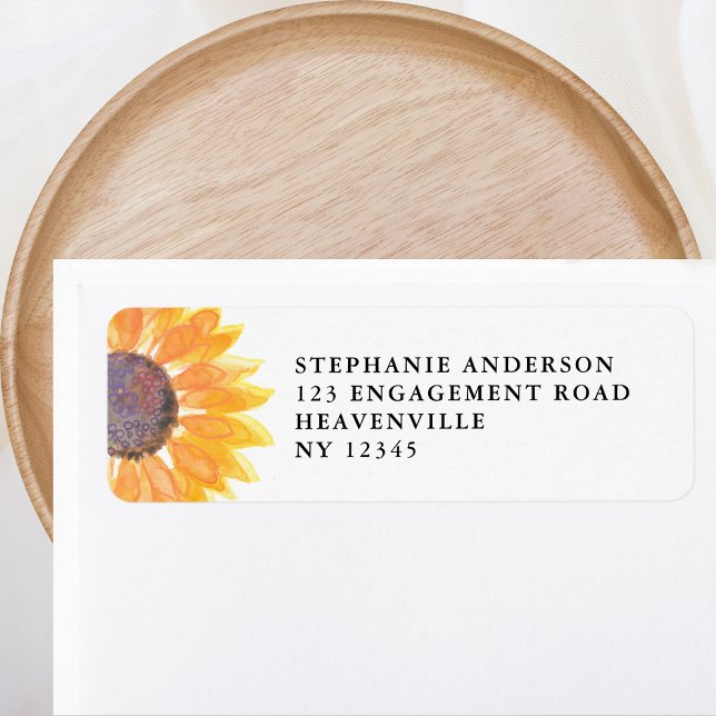 Modern Rustic Sunflower Wedding Return address Return Address Label (Creator Uploaded)