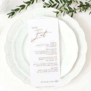 Modern Rustic Terracotta Calligraphy Wedding Menu