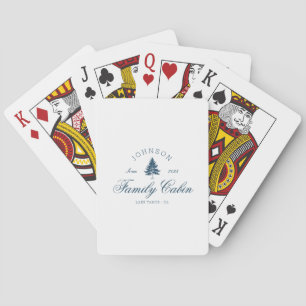 Modern Rustic Trees Family Cabin Crew Preppy Blue  Playing Cards