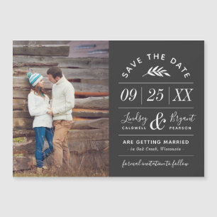 Modern Rustic Typography Photo Save the Date