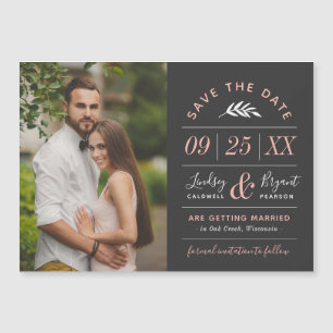 Modern Rustic Typography Photo Save the Date