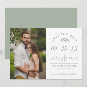 Modern Rustic Typography Photo Save the Date Invit Invitation