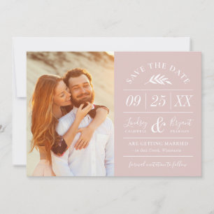Modern Rustic Typography Photo Save the Date Invit Invitation