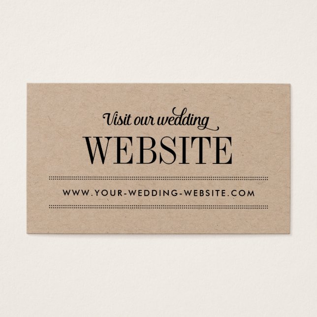 Modern Rustic Typography Wedding Website Enclosure (Front)