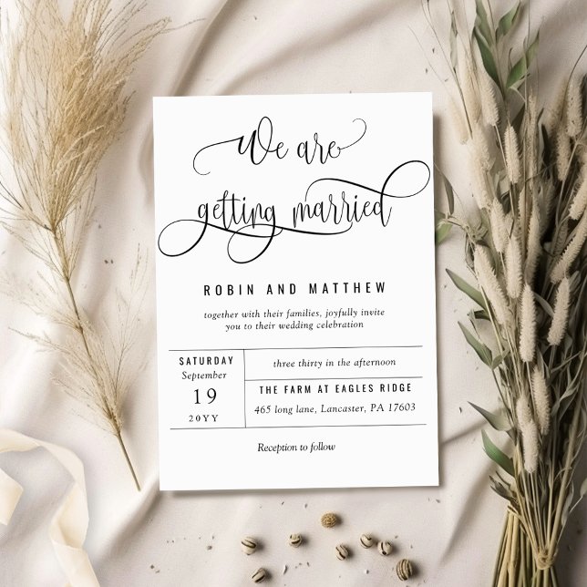 Modern Rustic We Are Getting Married Wedding Invitation (Creator Uploaded)