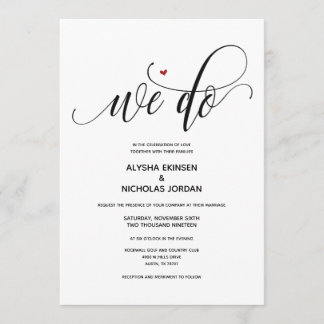 Modern Rustic We Do Wedding Invitation Card