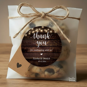 Modern Rustic Wedding Dinner Thank You Gifts  Classic Round Sticker