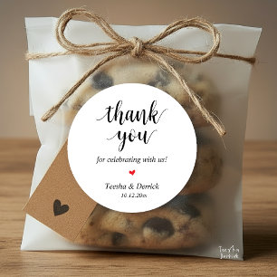 Modern Rustic Wedding Dinner Thank You Gifts Classic Round Sticker