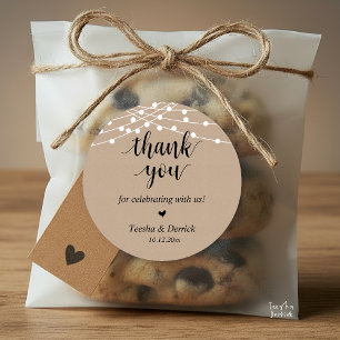 Modern Rustic Wedding Dinner Thank You Gifts  Classic Round Sticker
