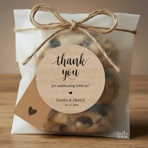 Modern Rustic Wedding Dinner Thank You Gifts Classic Round Sticker