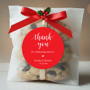 Modern Rustic Wedding Dinner Thank You Gifts Classic Round Sticker