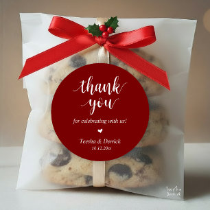 Modern Rustic Wedding Dinner Thank You Gifts Classic Round Sticker