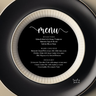 Modern Rustic, Wedding Elopement Round Dinner Menu