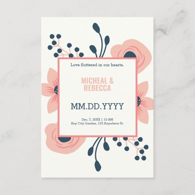 Modern rustic wedding enclosure card (Front)