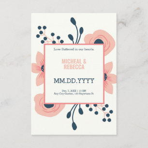 Modern rustic wedding enclosure card