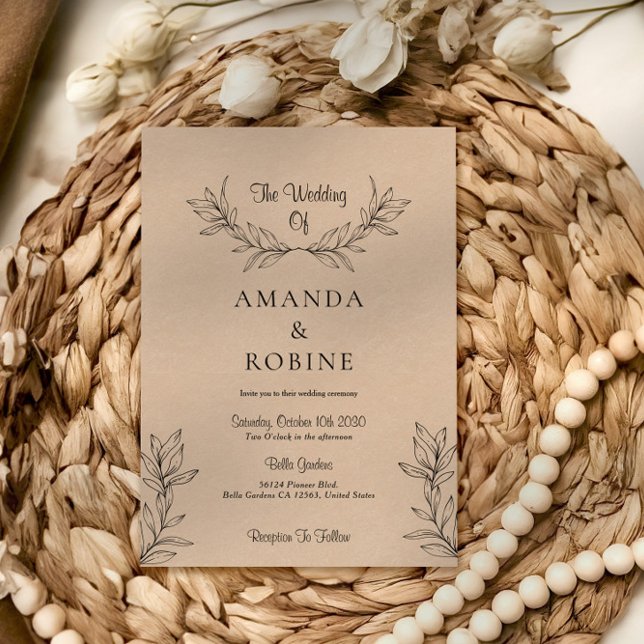Modern Rustic Wedding Invitation (Creator Uploaded)