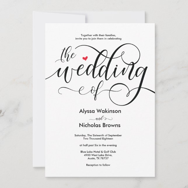 Modern rustic wedding invitation card design v1 (Front)