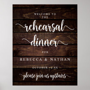 Modern Rustic, Wedding Rehearsal Dinner Welcome Po Poster