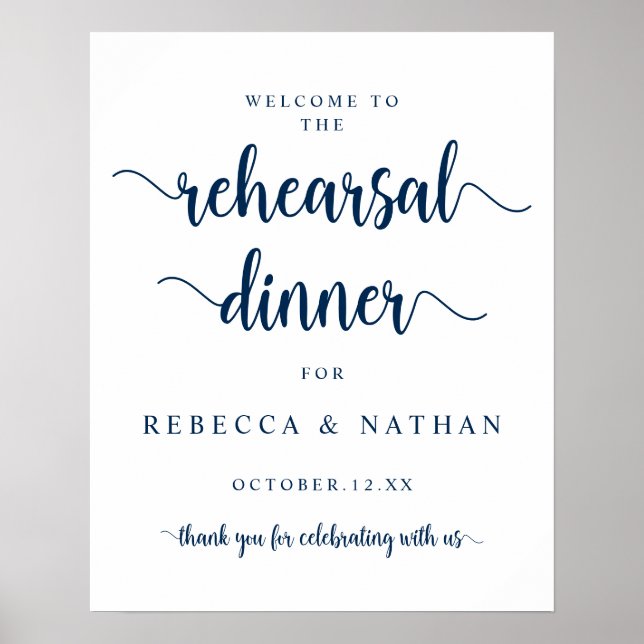 Modern Rustic, Wedding Rehearsal Dinner Welcome Po Poster (Front)