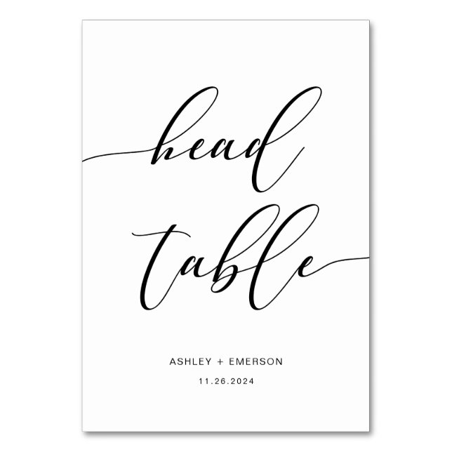Modern Rustic Wedding Table Number Head Table (Front)