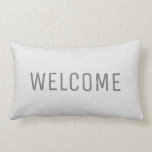 Modern rustic white faux burlap texture Welcome Lumbar Cushion<br><div class="desc">Modern rustic faux burlap texture Welcome pillow.
You can easily change the text.</div>