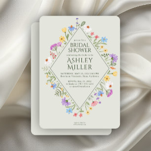 Modern Rustic Wildflower Bridal Shower Invitation