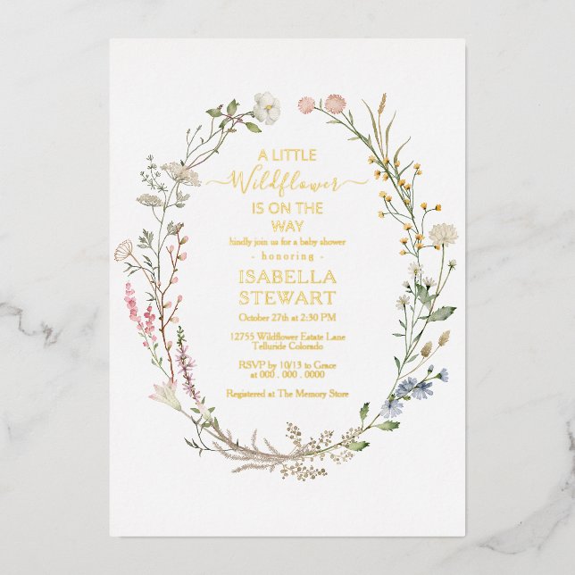 Modern Rustic Wildflower Spring Baby Shower (Front)