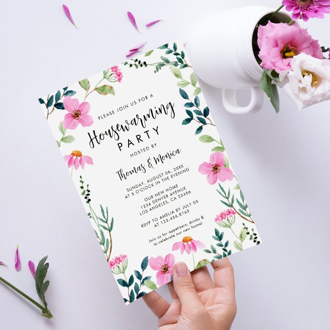 Modern Rustic Wildflowers Housewarming Party Invitation (Creator Uploaded)