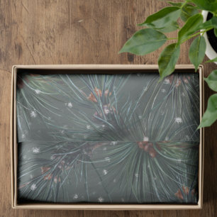 Modern Rustic Winter Pine Pattern Tissue Paper