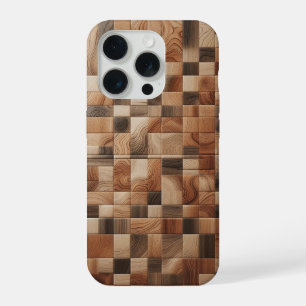 Modern Rustic Wood Grain Mosaic Phone Case