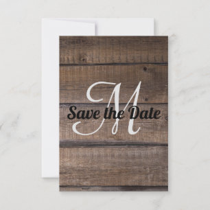 Modern Rustic Wood Save the Date Announcement