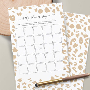 Modern Safari animal Prints Baby Shower Bingo