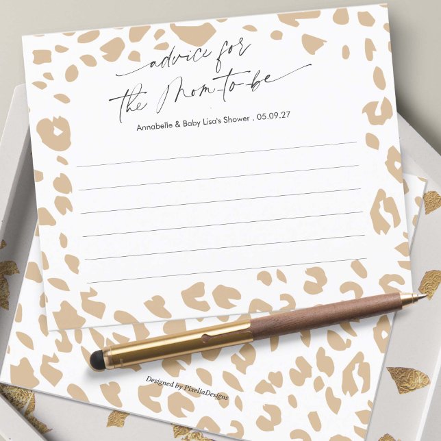 Modern Safari Gender Neutral Advice for mummy (Safari Themed, Gender Neutral Baby Shower Advice for mommy cards.)