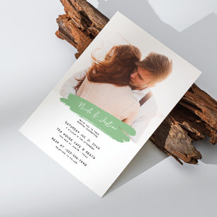Modern Sage & Brushstroke: Personalised Wedding Invitation