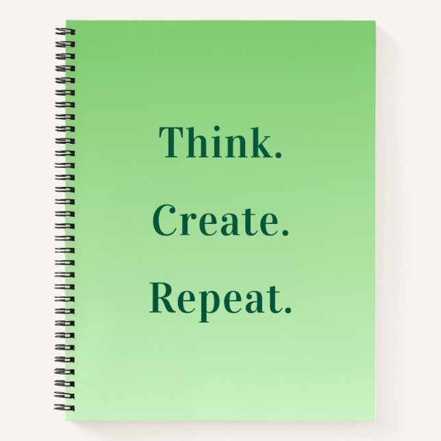 Modern Sage Gradient Motivational Personalised Notebook (Front)