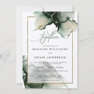 Modern Sage Green2 Watercolor Invitation