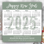 Modern Sage Green 2025 Calendar Business Magnetic<br><div class="desc">Sage Green 2025 Calendar Simple Elegant hand-written Script 'Happy New Year' Business Magnetic Card. All the texts are pre-arranged for you to personalise easily and quickly with your own details.</div>