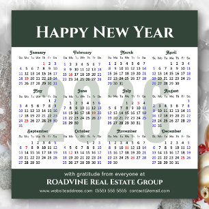 Modern Sage Green 2026 Calendar Business Magnetic