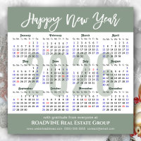 Modern Sage Green 2026 Calendar Business Magnetic