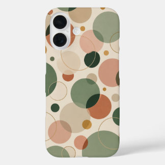 Modern Sage Green and Terracotta Geometric Pattern iPhone 16 Case