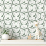 Modern Sage Green And White Ogee Palm Fan Wallpaper<br><div class="desc">Elevate your interior with the Modern Sage Green and White Ogee Palm Fan design. This striking wallpaper features an elegant palm fan pattern in sage and white, creating a bold and sophisticated look. Perfect for living rooms, bedrooms, and dining areas, this wallpaper adds a touch of modern elegance to any...</div>