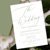 Modern Sage Green and White Simple Wedding