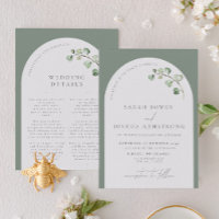 Modern Sage Green Arch Botanical Details Wedding