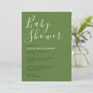 Modern Sage Green Baby Shower Invitation