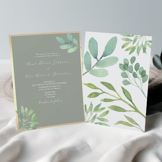 Modern Sage Green Botanical Invitation (Creator Uploaded)