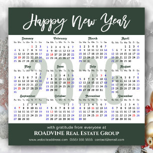 Modern Sage Green Business 2025 Calendar Simple Holiday Card