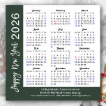 Modern Sage Green Business 2026 Calendar Simple Holiday Card<br><div class="desc">Business 2026 Calendar Modern Script Sage Green Minimalist New Year Holiday Card. All the texts are pre-arranged for you to personalise easily and quickly with your own details. Wish you all a Happy Holidays and an Amazing New Year! For many other card designs, please visit : (Holiday Cards) https://www.zazzle.com/collections/119095696689680604 (Holiday...</div>